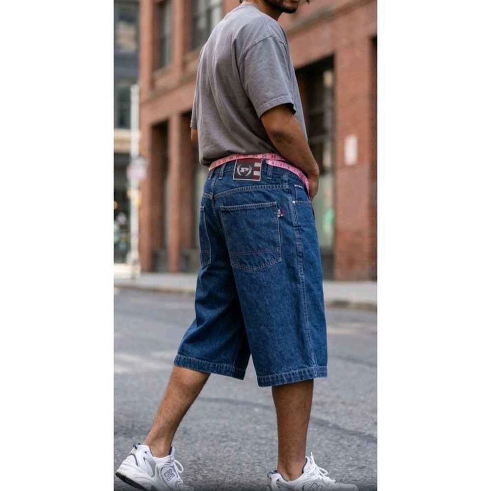 Vintage Phat Farm Men's 32 Blue Denim Jorts/Shorts Baggy Skater Hip Hop Y2K
